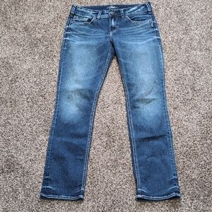 Silver Jeans Elyse Straight Leg Women's Jeans Size 28x32 Roomy Stretchy